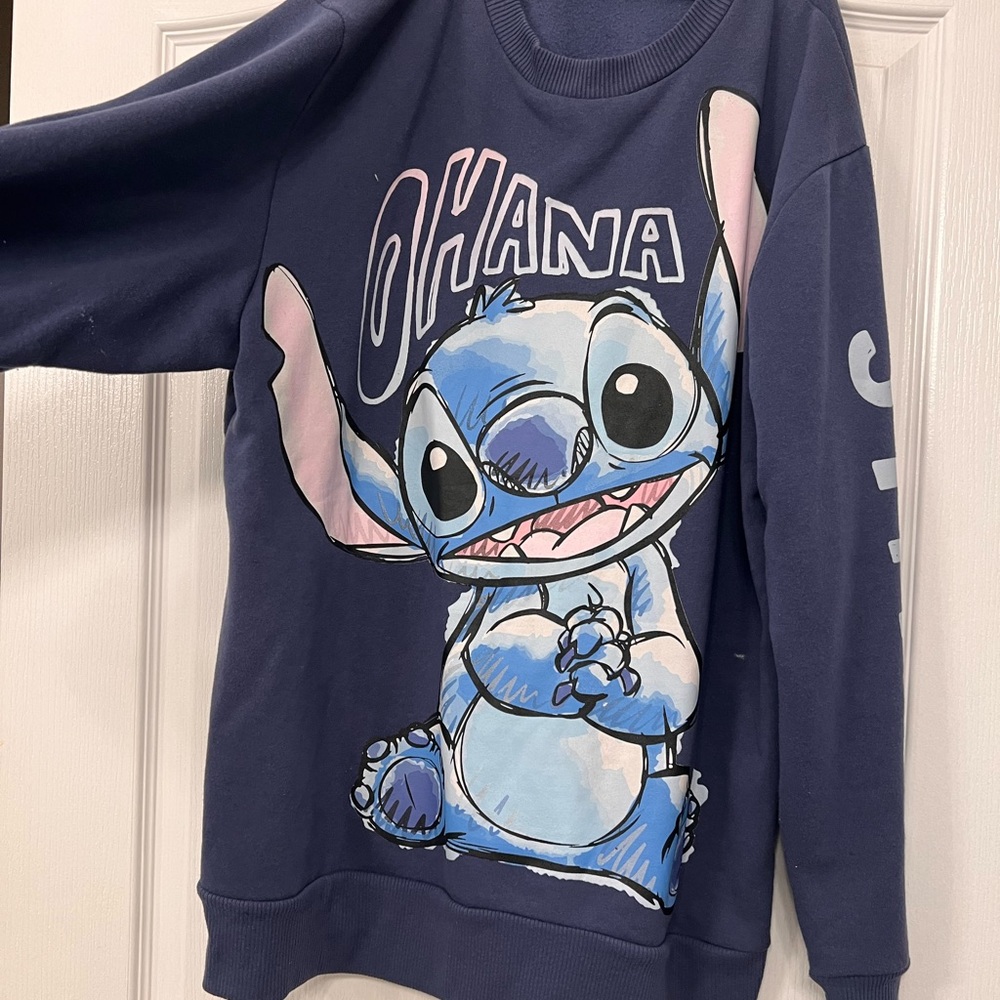 Stitch Women's Blue Crew Neck Sweater